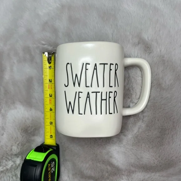 *NEW* Rae Dunn "SWEATER WEATHER" Mug, Burgundy Interior *Never Used* - Picture 4 of 8